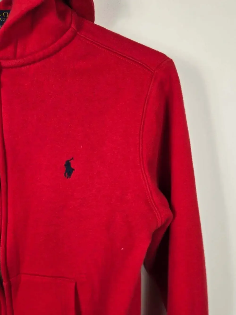 Polo Ralph Lauren Kids Red Full Zip Hoodie M 10-12 Pony Logo Fleece